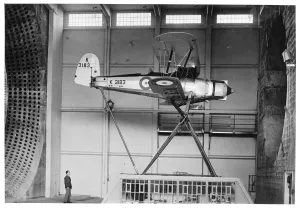 Farnborough Wind Tunnel Print: Bristol Bulldog Testing 1937