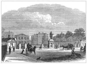 The Foundling Hospital View - Print of Gateway, 1875