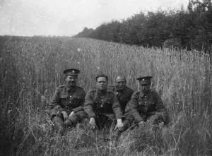 Soldiers in Rural Uniforms, Black and White Print