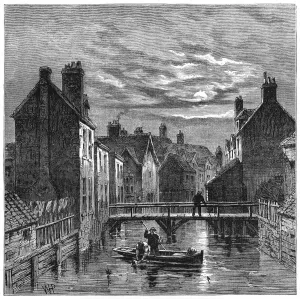 Prints of View of Folly ditch, Jacobs Island Slums Prints: Jacobs Island View of Folly Ditch, Jacobs Island Print 1875