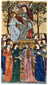 Musica Pre-Raphaelite Needlework Print 1906