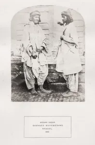 Vintage 19th Century Print: People of India, Afghan Group