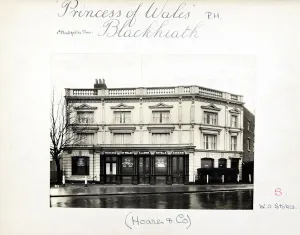 Prints of Photograph of Princess Of Wales PH, Blackheath, London. The main side of the print (shown here) depicts: Face on view of the pub Royalty Prints: Photograph of Princess Of Wales PH, Blackheath Print