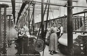 Wigan Girls in the Warping Room Cotton Mill Print