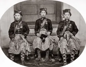 King Mongkut's Wives in Guard Uniforms Print, Siam c.1860s