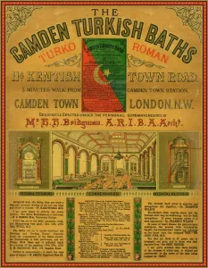 Board-mounted Print of Camden Turkish Baths, circa 1870s