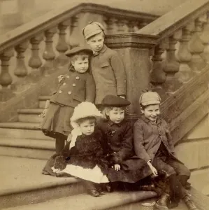 Circa 1890 Country Clothes Print: Boys and Girls Attire