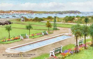 English Coastal Scene Prints: Brownsea Island and Poole Harbour, Sandbanks, Dorset