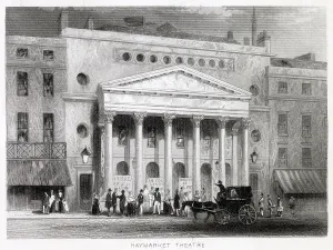 London's Historic Theatres Prints: Exterior of the Haymarket Theatre, London. Date: 1846