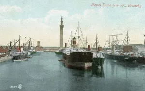 Prints of Royal Dock from the South, Grimsby, Lincolnshire - Valentine's postcard 1898 Date: 1898 Lincolnshire Prints: Print of the Royal Dock from the South, Grimsby