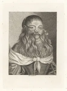 A copperplate engraving of Barbara van Beck, a woman with hypertrichosis