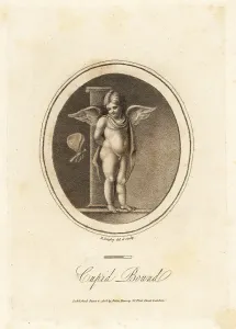 Cupid Bound to a Post Print, Copperplate Engraving