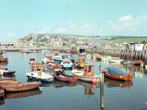 English Coastal Scene Prints: The harbour, West Bay
