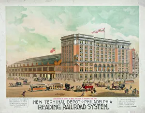 New terminal depot at Philadelphia. Reading railroad system New terminal depot at Philadelphia. Reading railroad system