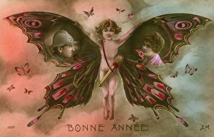 New Years Greetings card - WW1 - France New Years Greetings card - WW1 - France