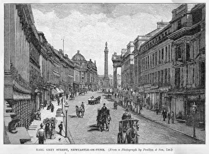 Prints of Grey Street, Newcastle Date: circa 1890 Newcastle Upon Tyne Prints: Newcastle upon Tyne Grey Street Print circa 1890