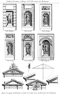 Niches and Pediments of Classical Orders Print, Circa 1760