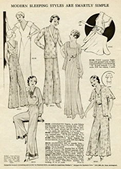 Night-dresses and pyjamas for women 1930s Night-dresses and pyjamas for women 1930s