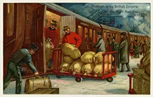 British Postal Service History Prints: The night mail train