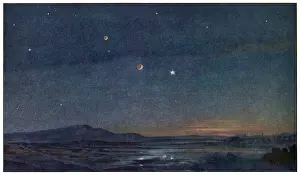 Print of the Martian night sky with Phobos and Deimos