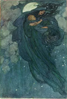 Night slid down. Illustration by Florence Harrison to Tennyson' Night slid down. Illustration by Florence Harrison to Tennyson'