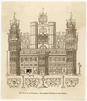 Prints of Nonsuch Palace, Surrey Country Prints: Nonsuch Palace Print, a 16th-century English royal residence