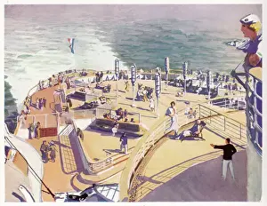 Normandie (Decks) Print - Promenade Decks