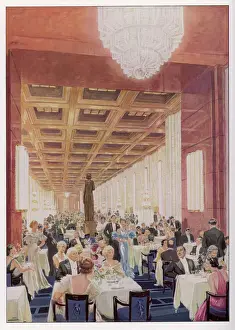 Normandie (Dining) Print - First Class Dining Saloon