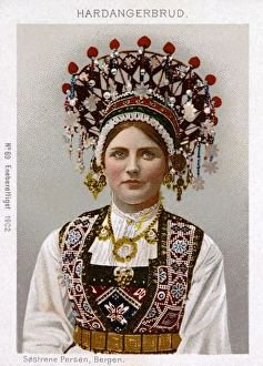 Norwegian Bride from Hardanger in Tradtional Costume Norwegian Bride from Hardanger in Tradtional Costume