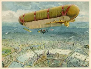 Vintage Aircraft Designs Prints: Nulli Secundus Airship