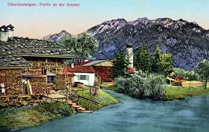 Oberammergau, Germany - view on the Ammer (River) Oberammergau, Germany - view on the Ammer (River)