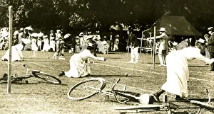 Obstacle race on bicycles, Marlow Gymkhana Obstacle race on bicycles, Marlow Gymkhana