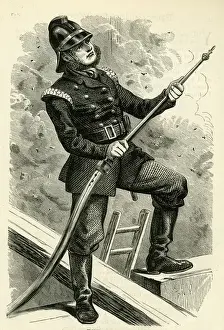 Victorian Era Firefighters Prints: Occupations 1882 - The Fireman