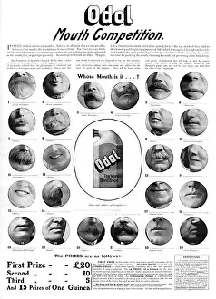 1906 Odol Mouth Competition Print: Guess Whose Mouth Is It