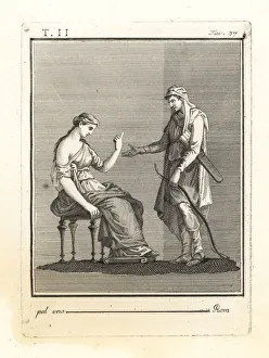 Odysseus presenting his wife Penelope with his bow Odysseus presenting his wife Penelope with his bow