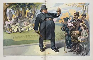 Early 20th Century Cartoons Online Prints: Keep off the grass