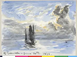 Prints of Off Greenock (1878). Moore, James 1819 - 1883. Date: 1878 James Moore Prints: Off Greenock Print by James Moore, 1878