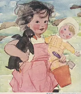 Happy Children Playing Outside Prints: Off We Go by Muriel Dawson