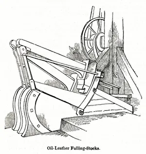 Oil leather fulling stocks at leather factory, south London Oil leather fulling stocks at leather factory, south London