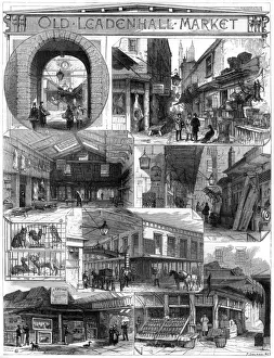 Prints of Series of views of the Old Leadenhall Market, London, c.1880 United Kingdom Prints: Old Leadenhall Market, London Print, c. 1880