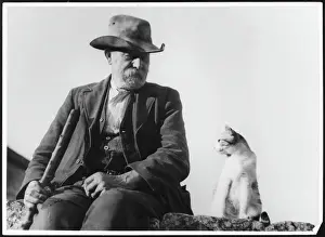 English Countryside Photography Prints: Old Man & Cat