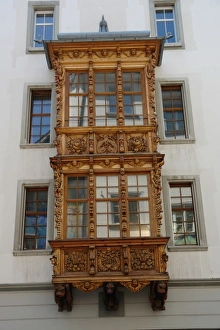 Old style bay on a building in St Gallen, Switzerland Old style bay on a building in St Gallen, Switzerland