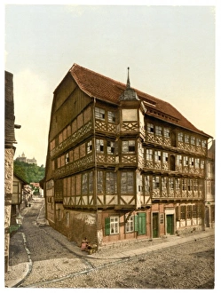 Old town hall and castle, Wernigerode, Hartz, Germany Old town hall and castle, Wernigerode, Hartz, Germany