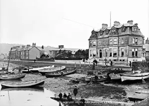 Olderfleet Hotel and Harbour, Larne Print - Early 1900s
