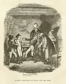 Charles Dickens Prints: Oliver Twist Print: Fagin and the Boys