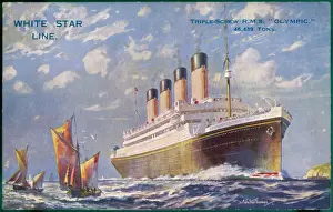 Vintage Ocean Liners Prints: OLYMPIC LINER