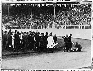 1908 Olympics Marathon Print: Dorando Pietri Exhaustion