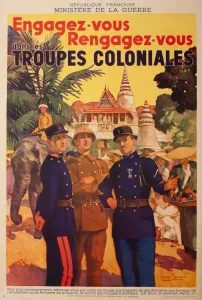French Colonial Troops Recruitment Print, circa 1900s