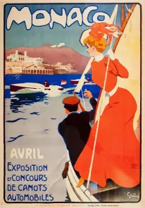 Vintage Monaco Travel Poster Print, Early 20th Century