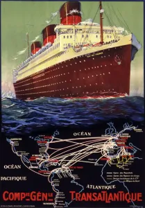 Steamship Prints: Compagnie Generale Transatlantique Print